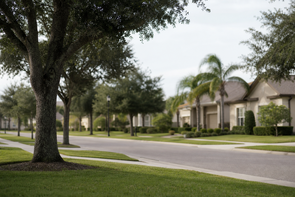 Bradenton neighborhood with well-kept homes and quiet residential streets