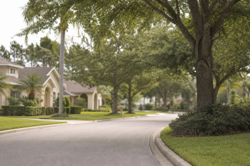 Brandon neighborhood with well-kept homes and quiet residential streets