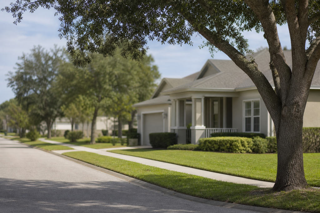 Riverview neighborhood with well-kept homes and quiet residential streets